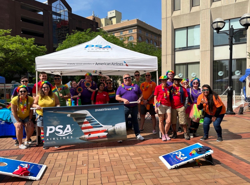 Team members represent PSA at Dayton Pride Parade and Festival